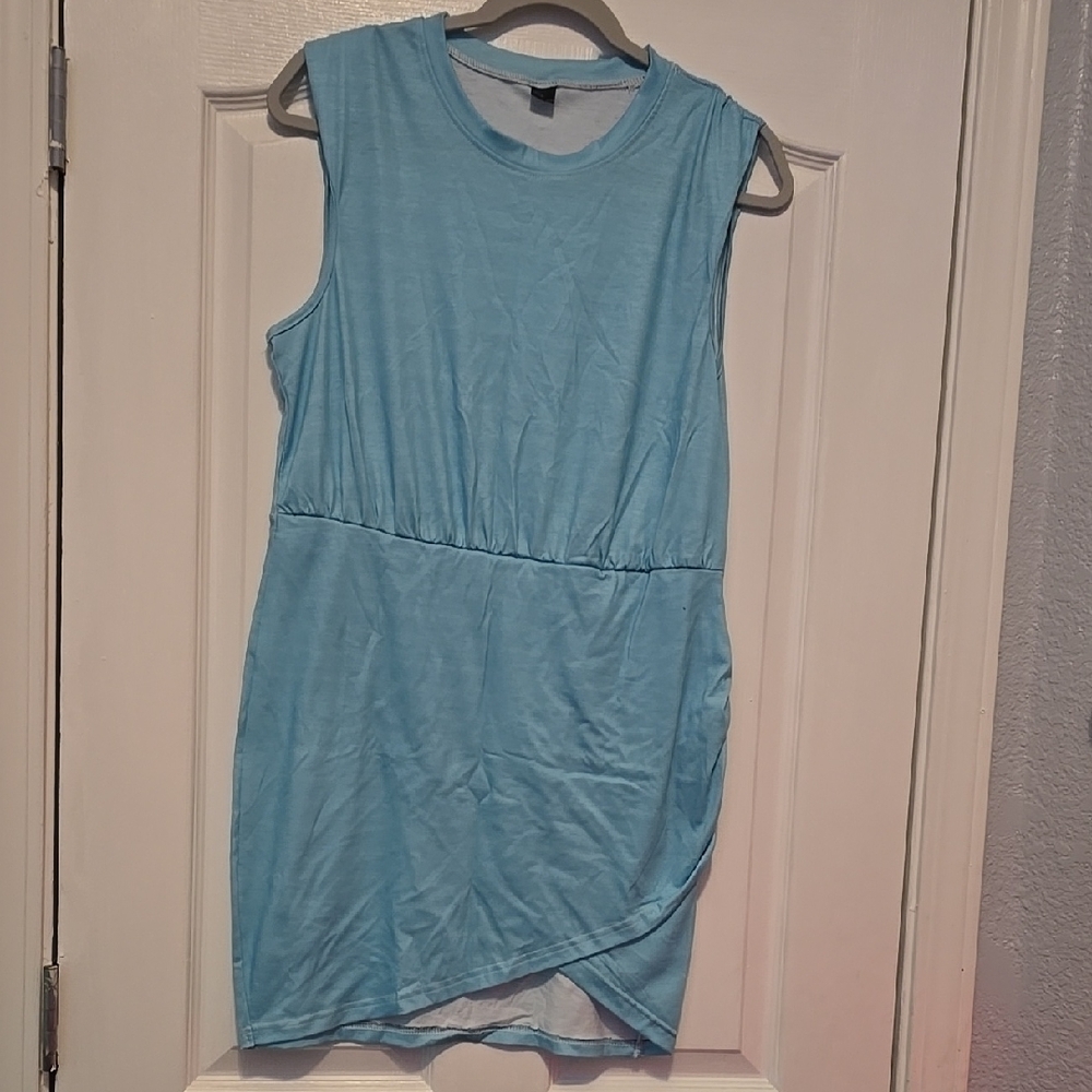 Sleeveless Blue Dress